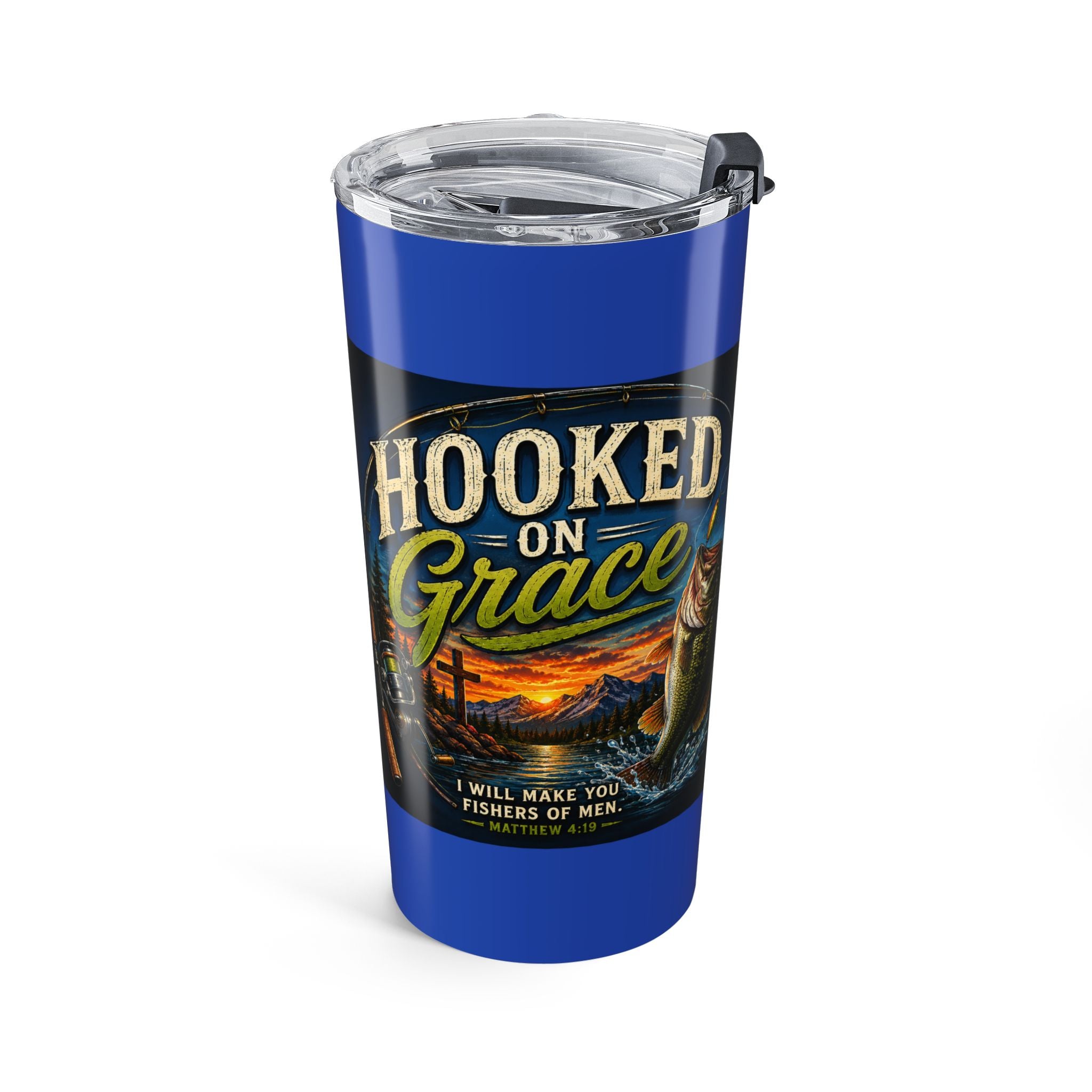 Hooked on Grace Fishing Tumbler – Christian Outdoors Travel Tumbler 20oz