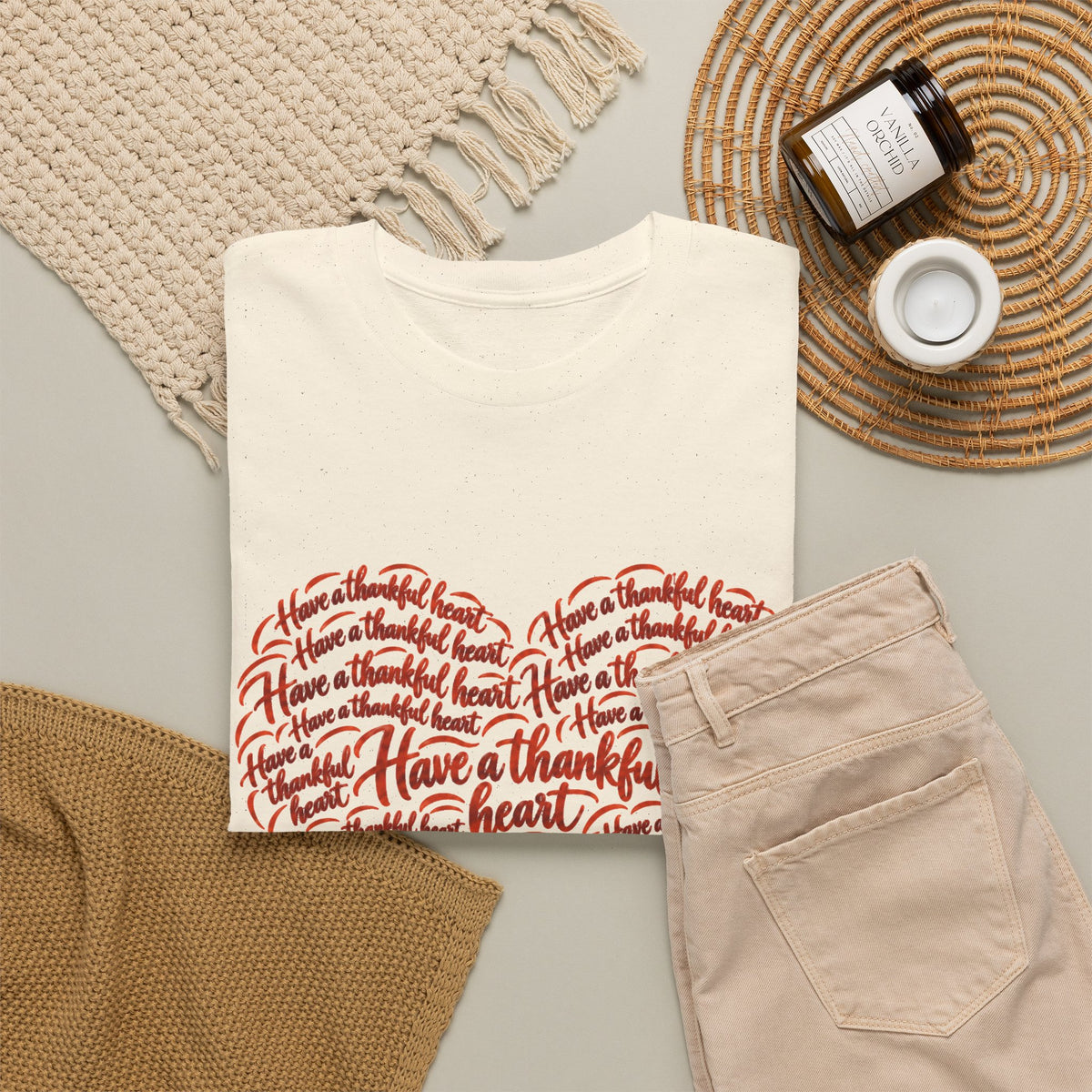Have a Thankful Heart Christian Short Sleeve T-Shirt – 1 Thessalonians 5:18-Unisex Heavy Cotton Tee