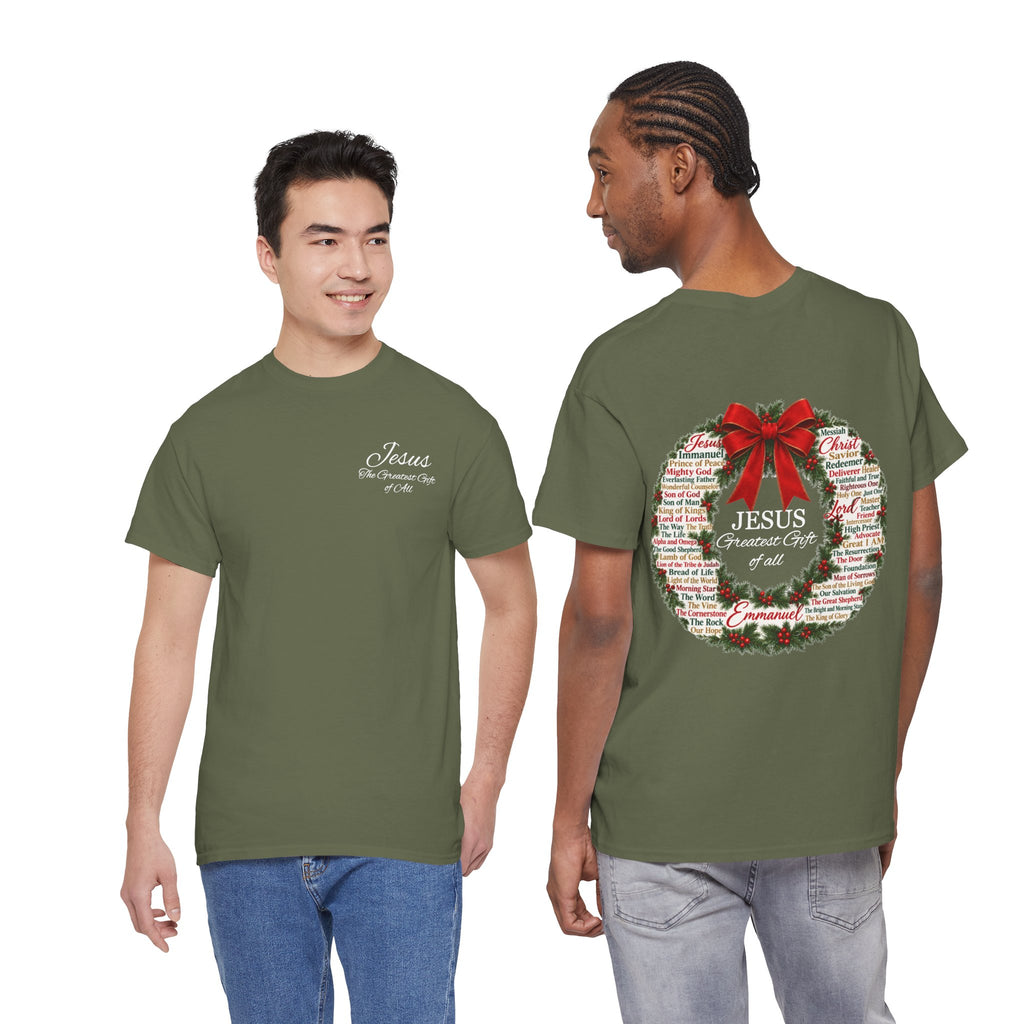 Jesus - Greatest Gift of All Christmas Wreath T-Shirt