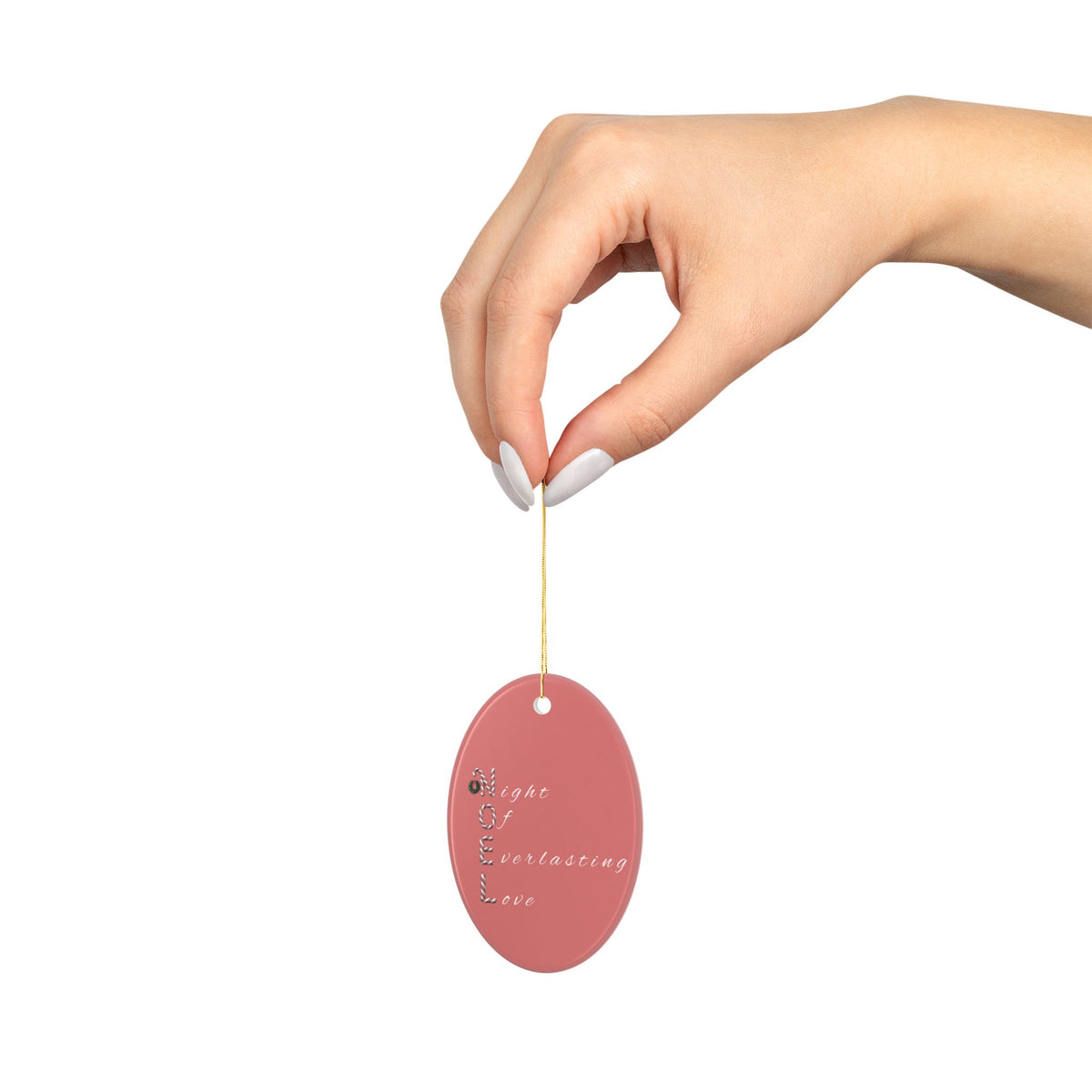 Night of Everlasting Love Christmas Ceramic Ornaments, 2-Side Print