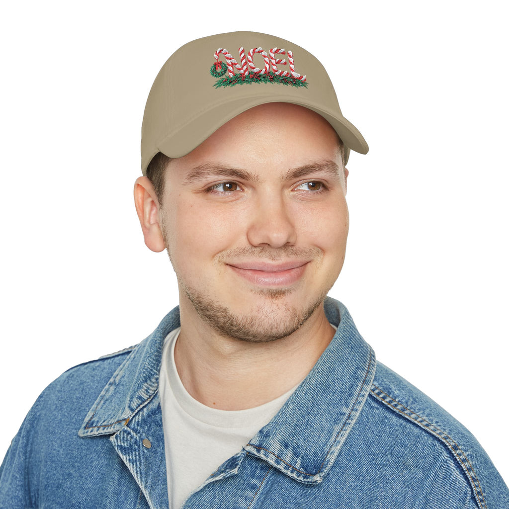 Noel Candy Cane Embroidered Christmas Hat – Festive Holiday Cap for Winter Gatherings Low Profile Baseball Cap