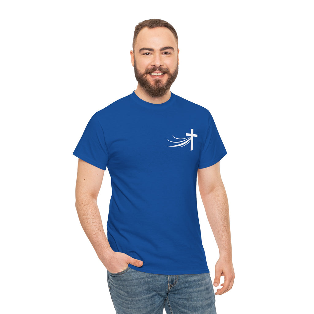 Christ Did It Christian T-Shirt – Cross & Swoosh Faith Tee