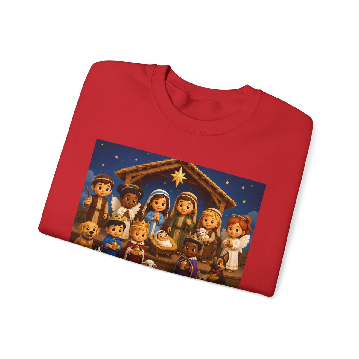A Savior Is Born Nativity Christmas Sweatshirt – Christian Faith Holiday Heavy Blend™ Crewneck Sweatshirt