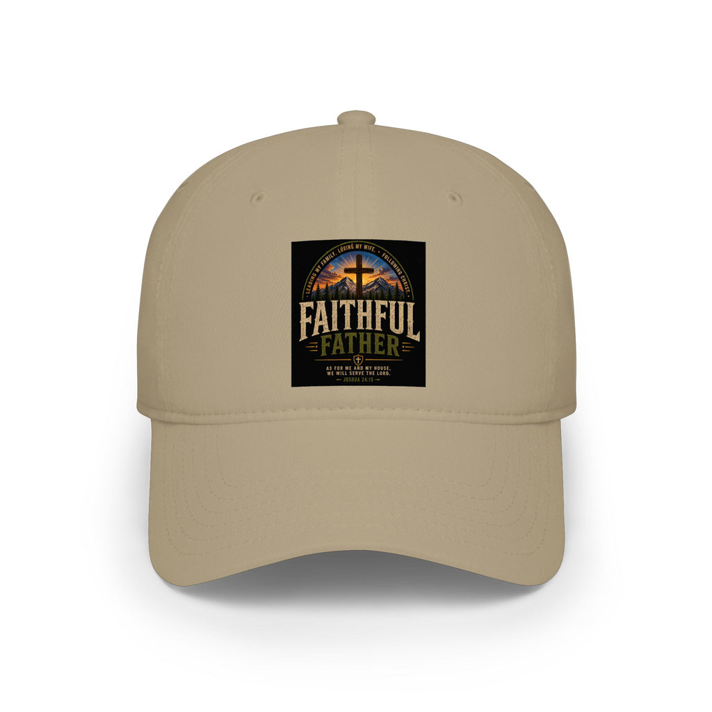 Faithful Father Christian Baseball Cap – Inspirational Dad Hat – Faith Based Low Profile Baseball Cap