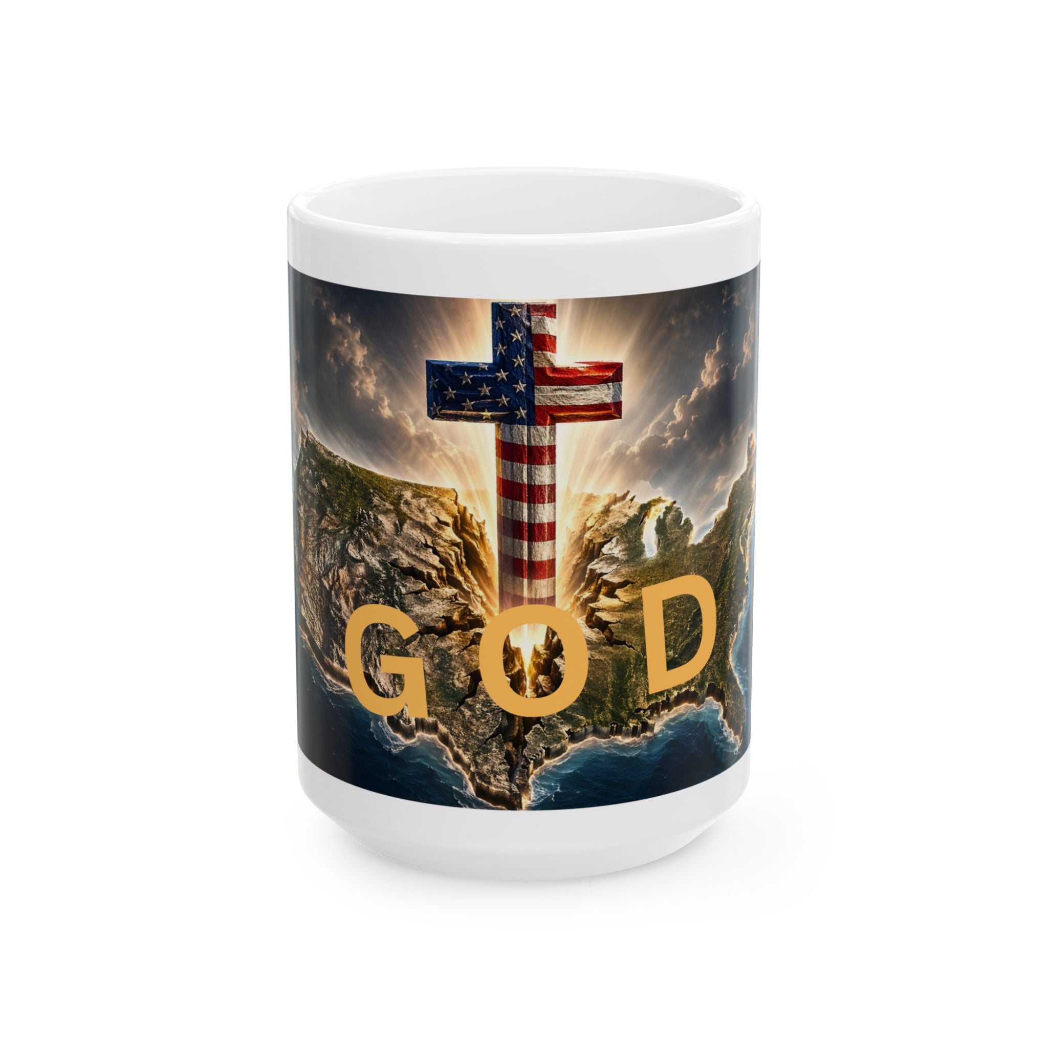 God Over America  Ceramic Mug, (11oz, 15oz)