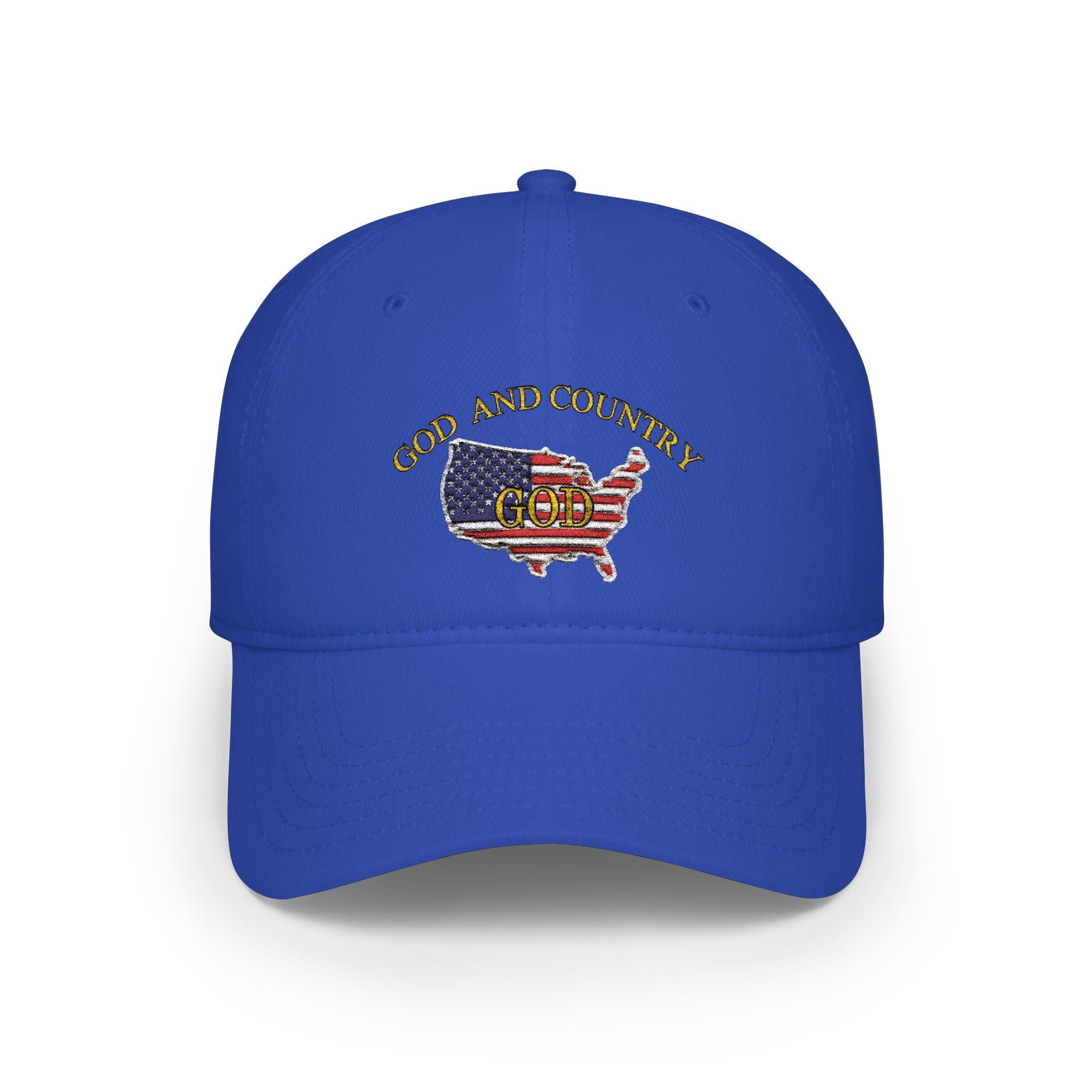 God and Country Embroidered Patriotic Christian Hat – USA Flag Faith Low Profile Baseball Cap