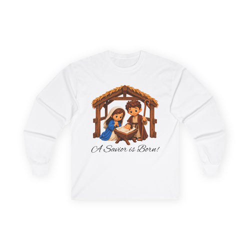 A Savior Is Born Nativity Christian Christmas Long Sleeve T-Shirt