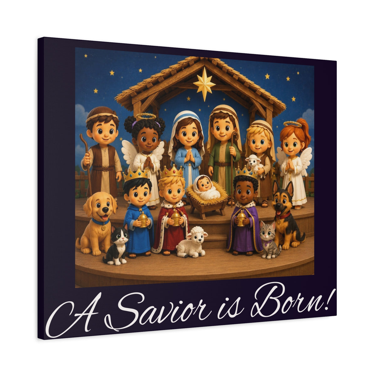 A Savior Is Born Nativity Christmas Wall Art