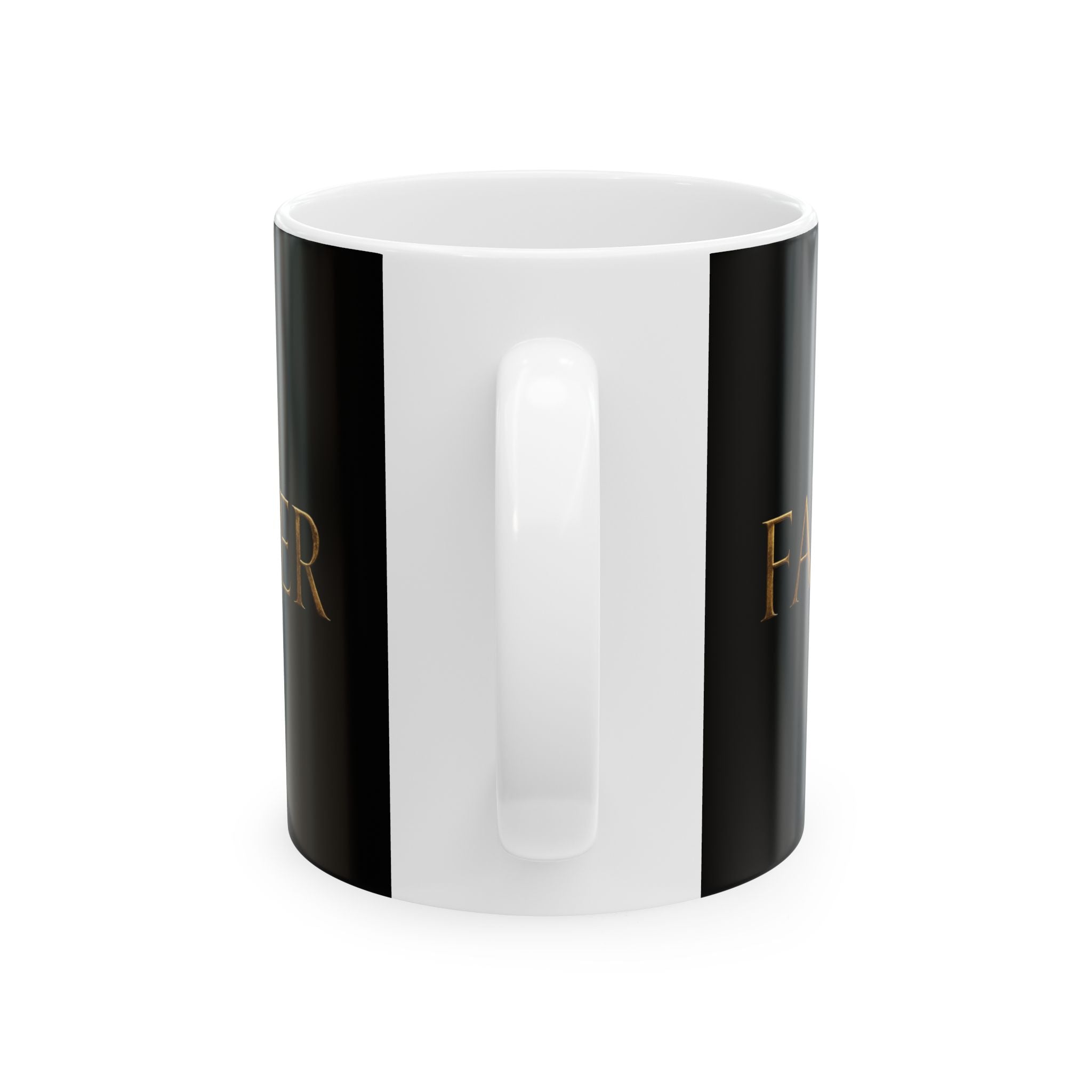 Faith Father Christian Coffee Mug – Minimalist Faith Based Dad Ceramic Mug, (11oz, 15oz)