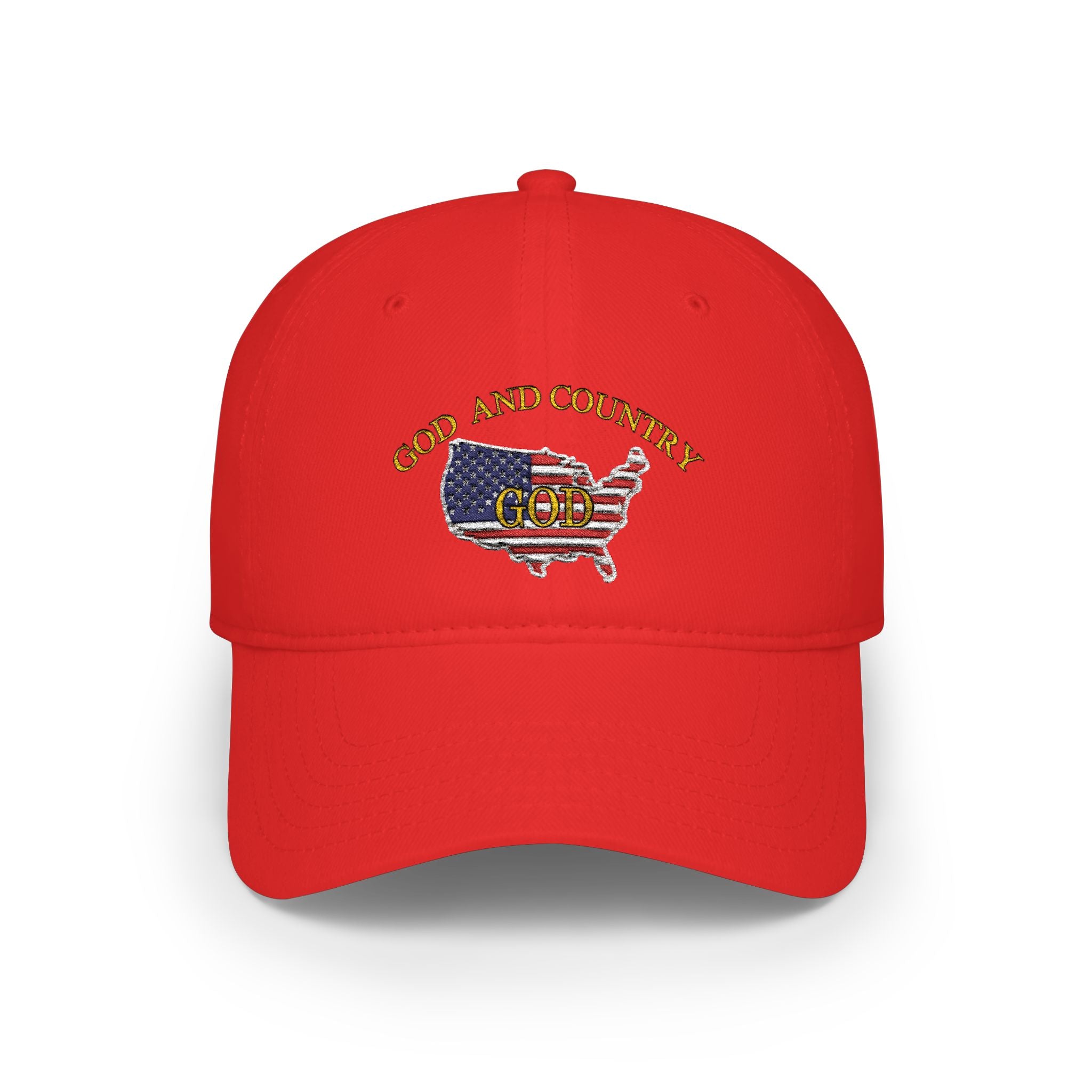 God and Country Embroidered Patriotic Christian Hat – USA Flag Faith Low Profile Baseball Cap