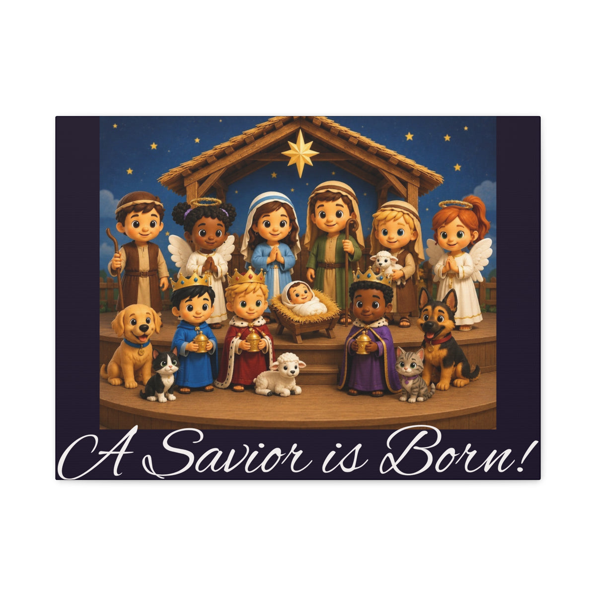 A Savior Is Born Nativity Christmas Wall Art