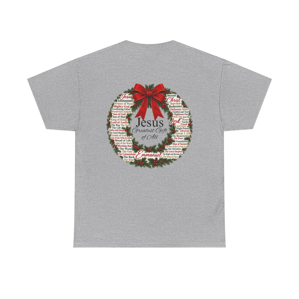 Jesus - Greatest Gift of All Christmas Wreath T-Shirt