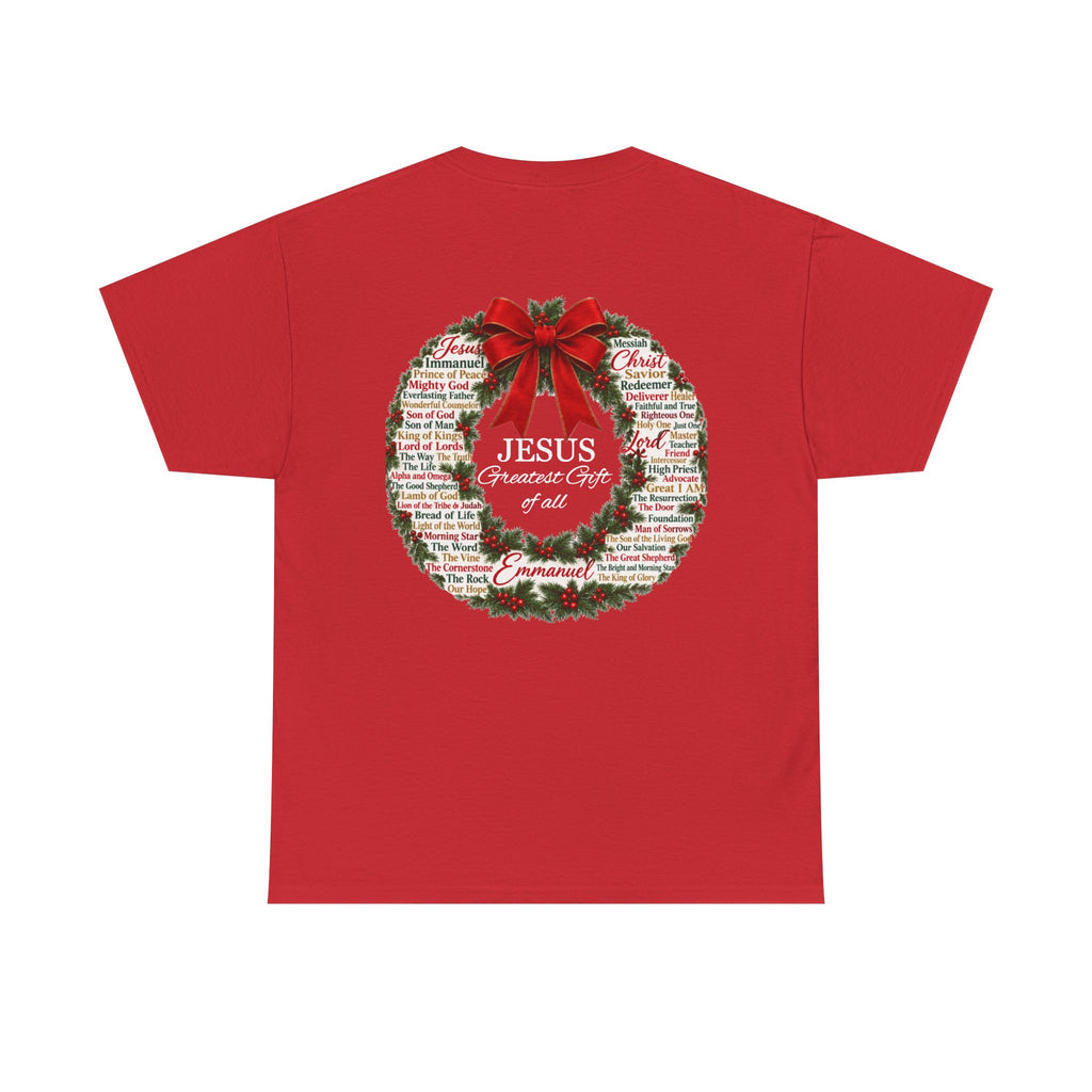 Jesus - Greatest Gift of All Christmas Wreath T-Shirt