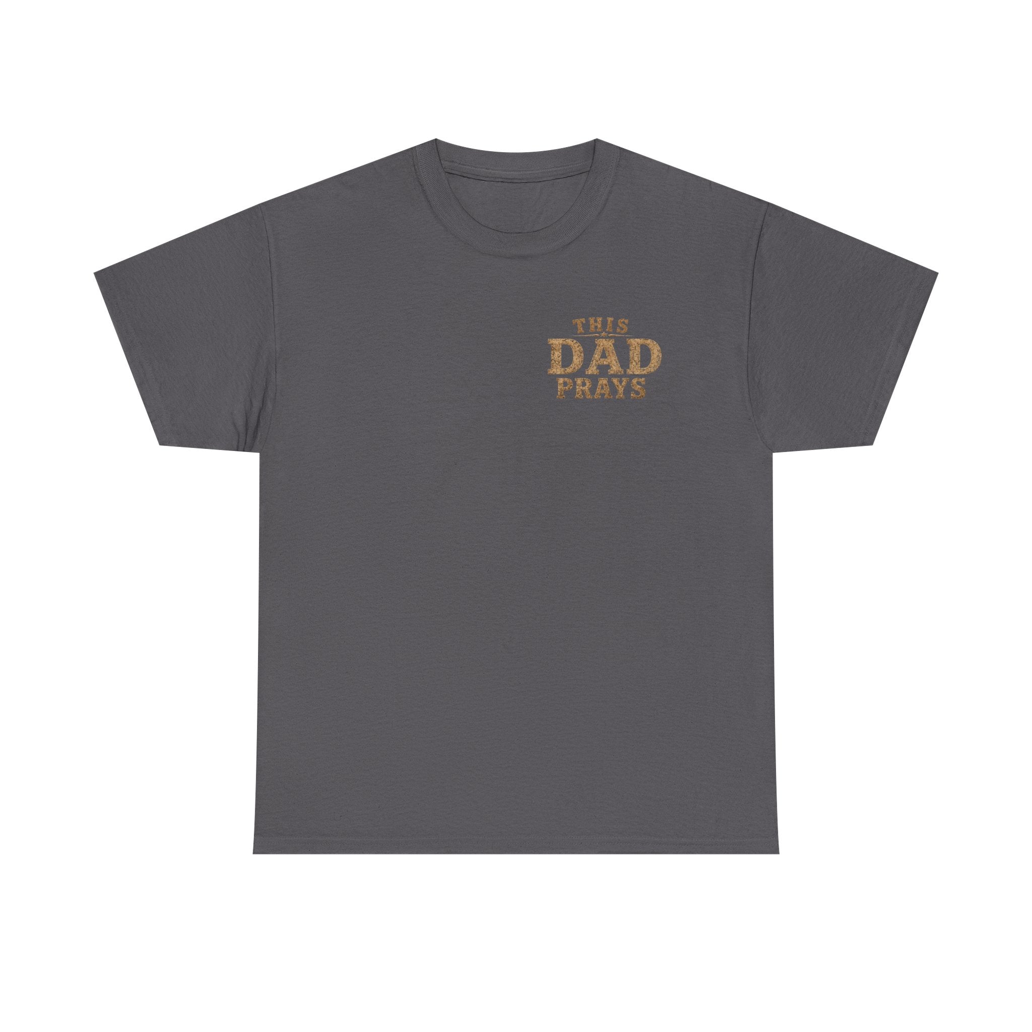 This Dad Prays Christian Outdoors T-Shirt – Faith, Family & Wilderness Sunset TeeUnisex Heavy Cotton Tee