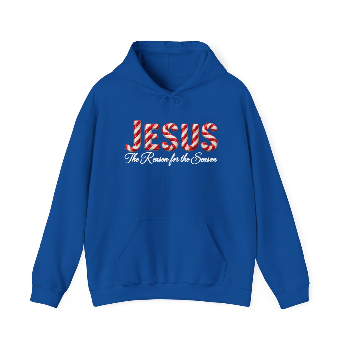 Jesus Is the Reason for the Season – Candy Cane Christmas Christian Hoodie-Unisex Heavy Blend™ Hooded Sweatshirt
