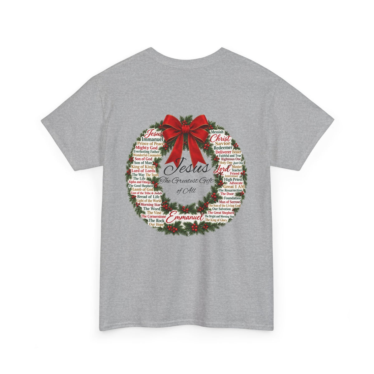 Christmas Wreath Christian Heavy Cotton Tee
