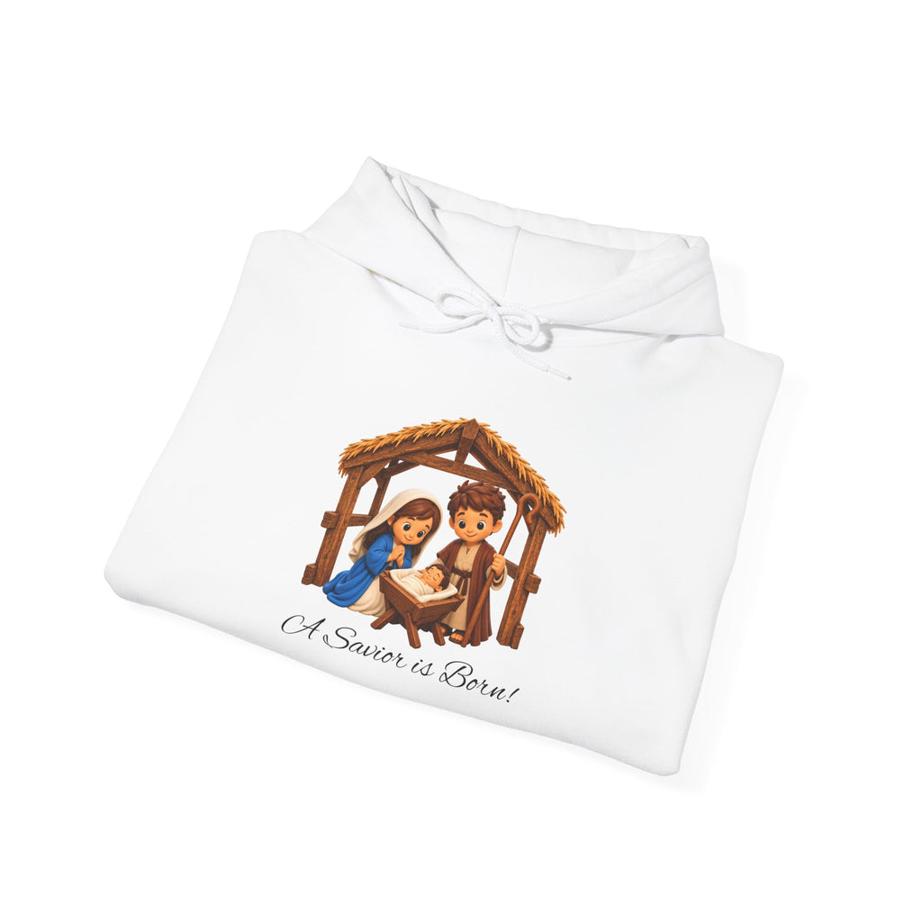 A Savior Is Born Nativity Christmas Heavy Blend™ Hooded Sweatshirt