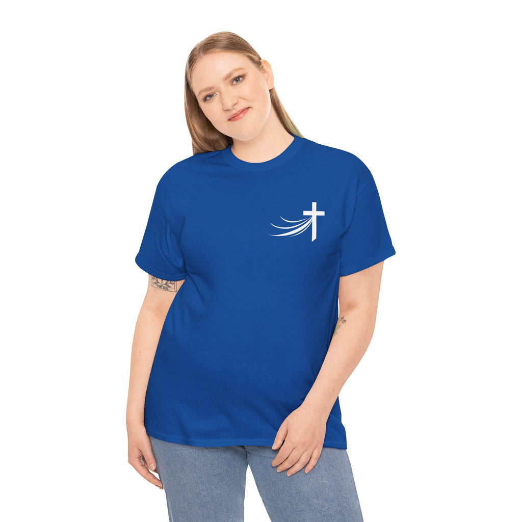 Christ Did It Christian T-Shirt – Cross & Swoosh Faith Tee