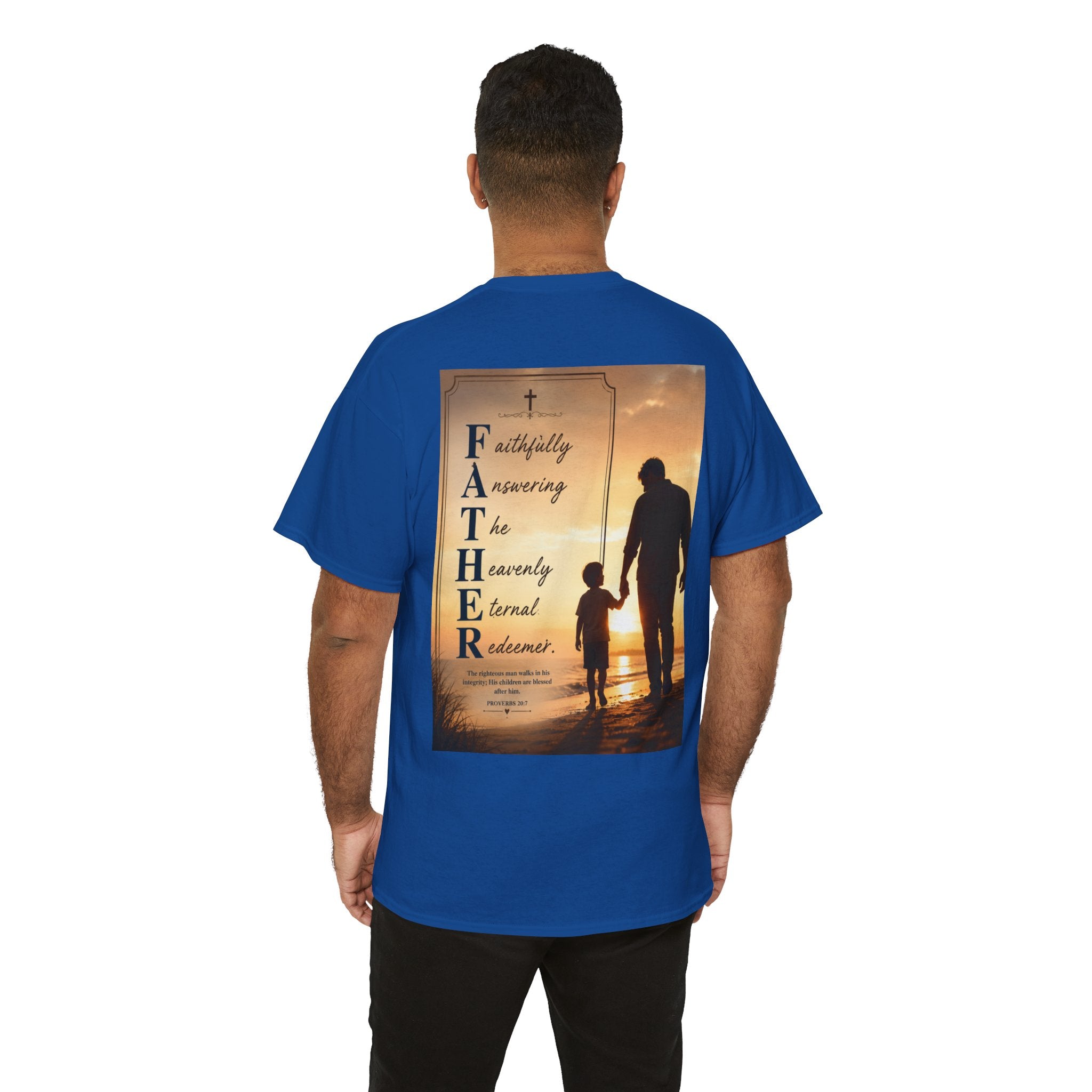Faithfully Answering The Heavenly Eternal Reward Christian Father T-Shirt Unisex Heavy Cotton Tee