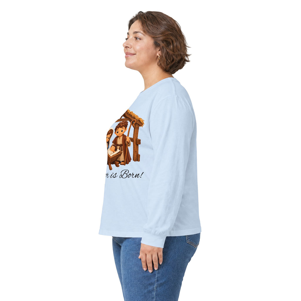 A Savior Is Born Nativity Christian Christmas Long Sleeve T-Shirt