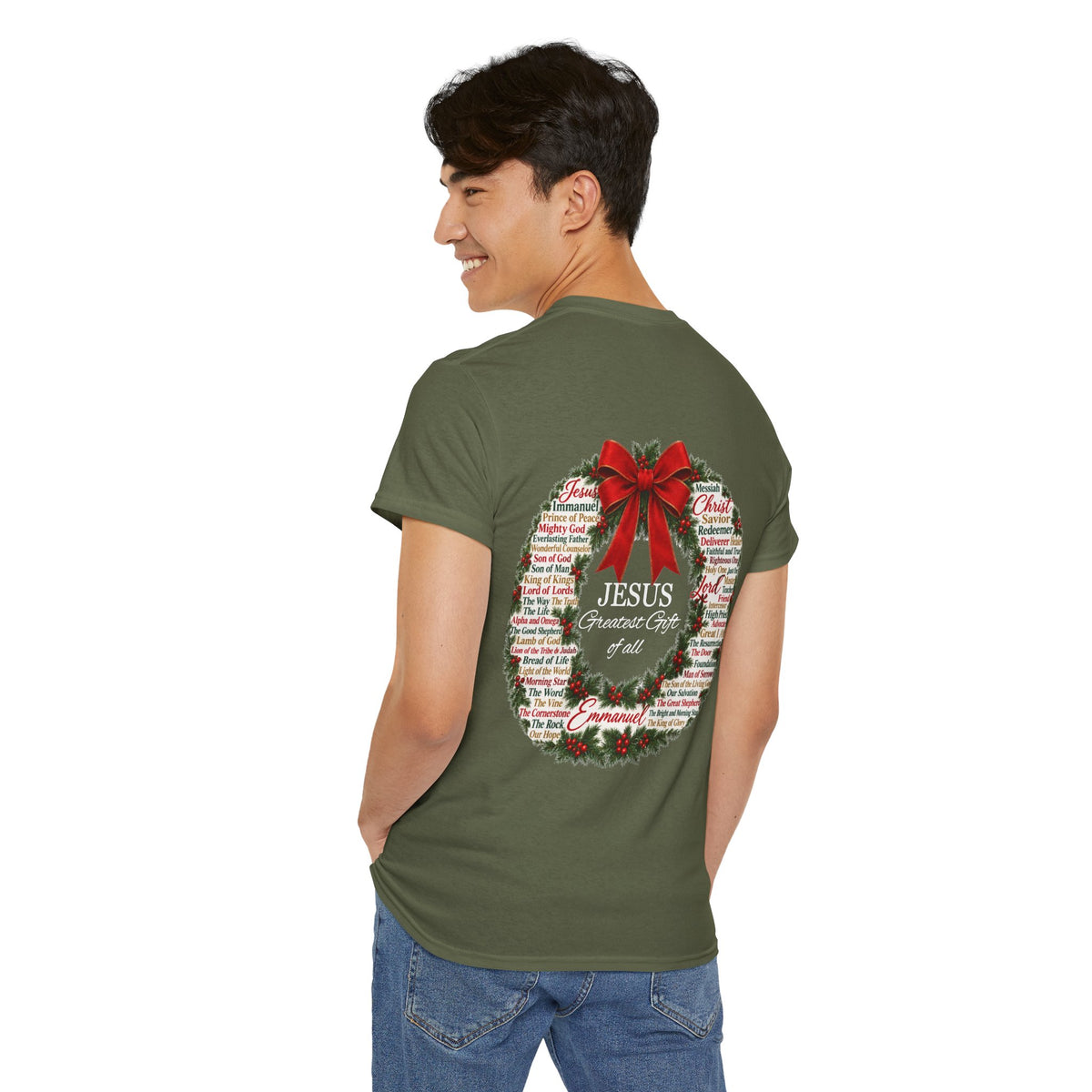 Jesus - Greatest Gift of All Christmas Wreath T-Shirt
