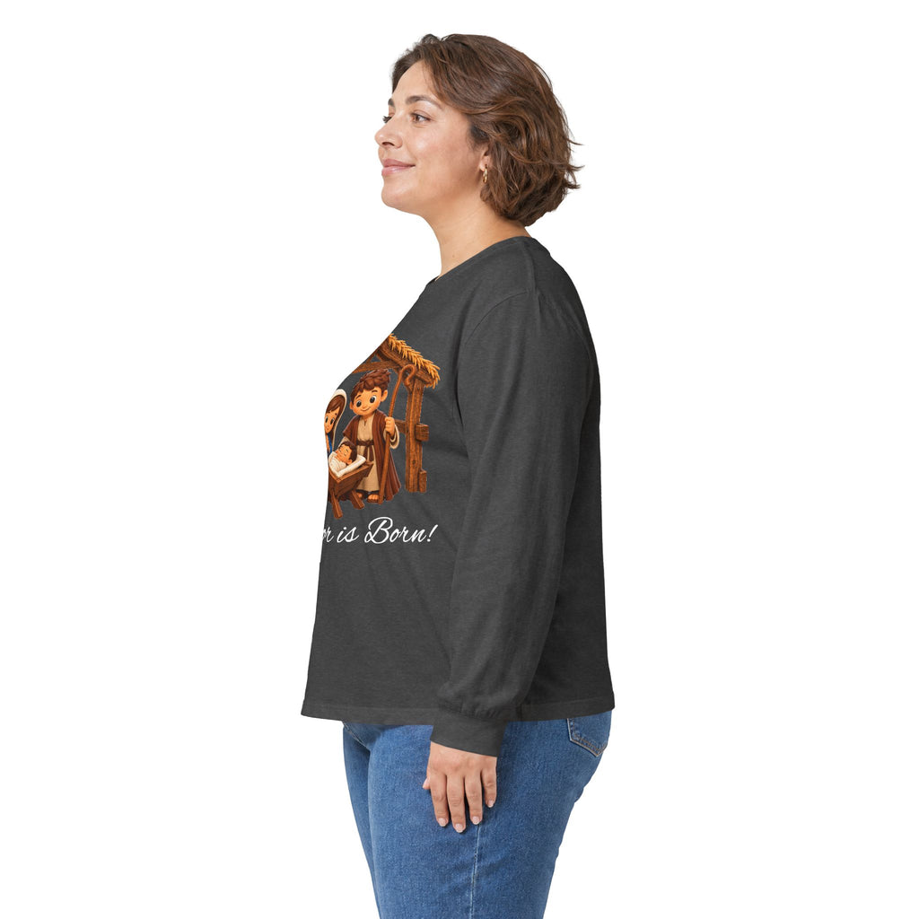 A Savior Is Born Nativity Christian Christmas Ultra Cotton Long Sleeve Tee