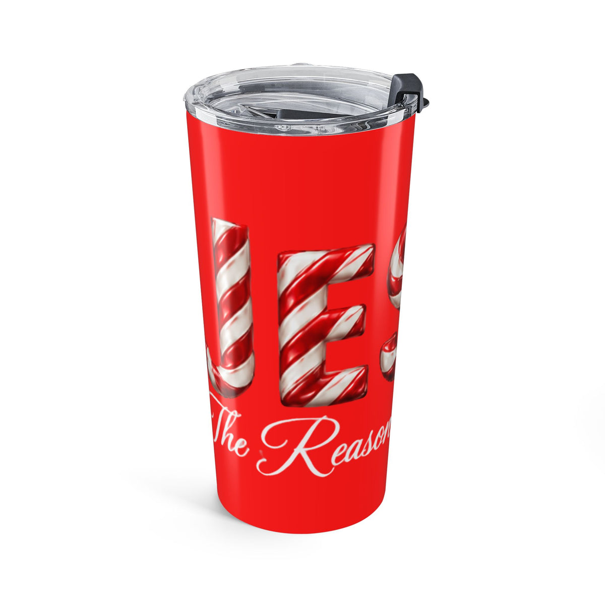 Jesus Is the Reason for the Season Christmas Tumbler Red – Candy Cane Design Tumbler 20oz