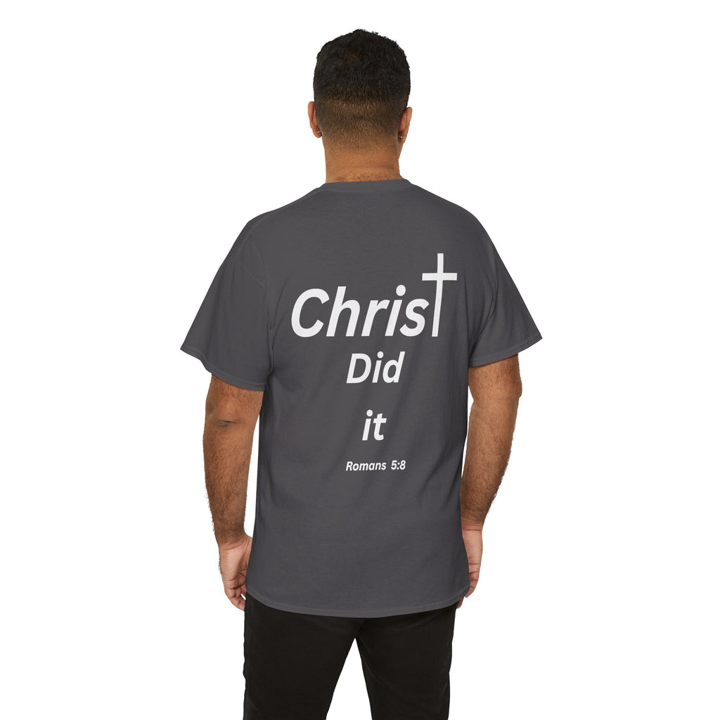 Christ Did It Christian T-Shirt – Cross & Swoosh Faith Tee