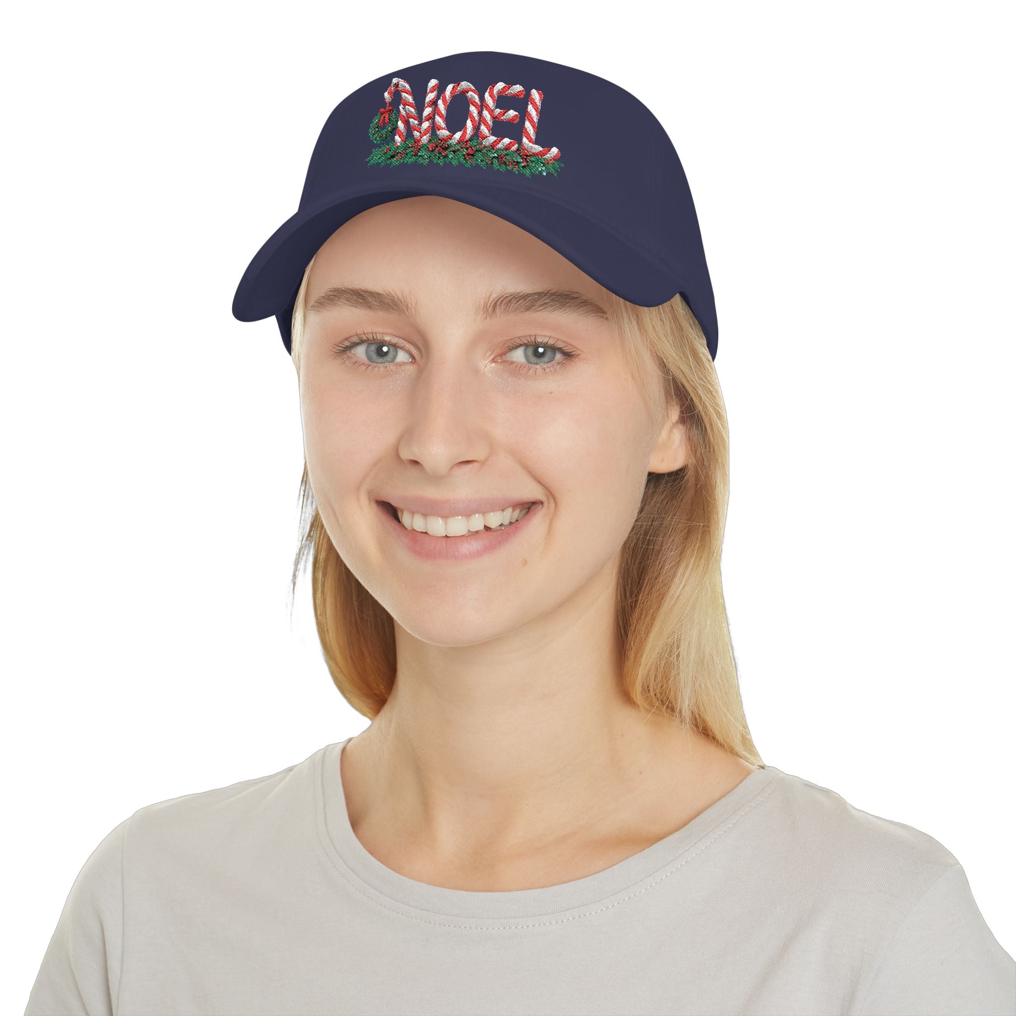 Noel Candy Cane Embroidered Christmas Hat – Festive Holiday Cap for Winter Gatherings Low Profile Baseball Cap