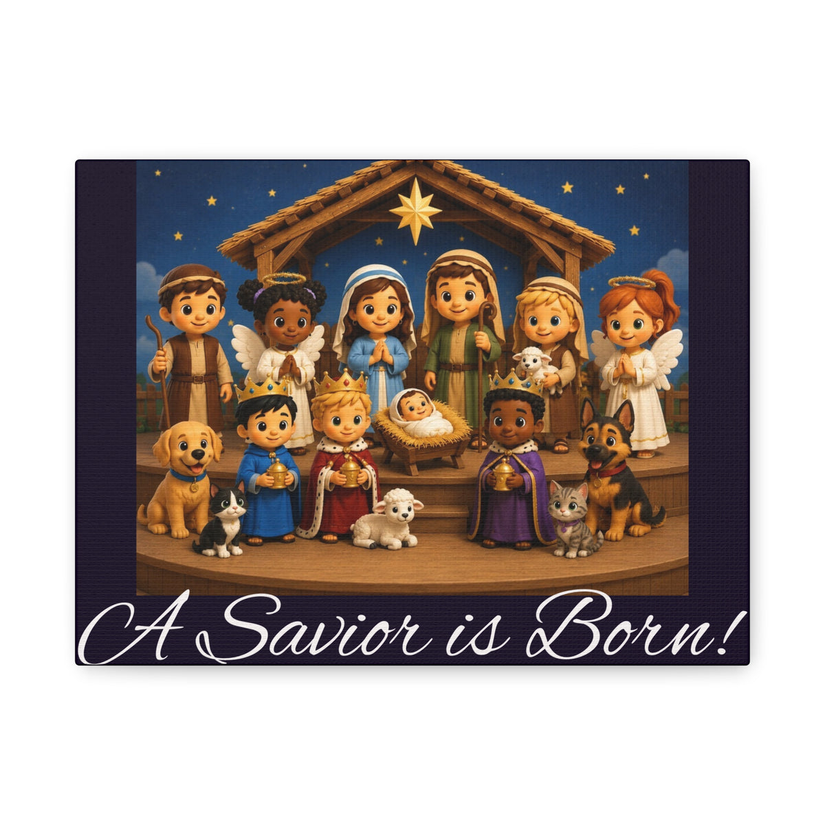 A Savior Is Born Nativity Christmas Wall Art