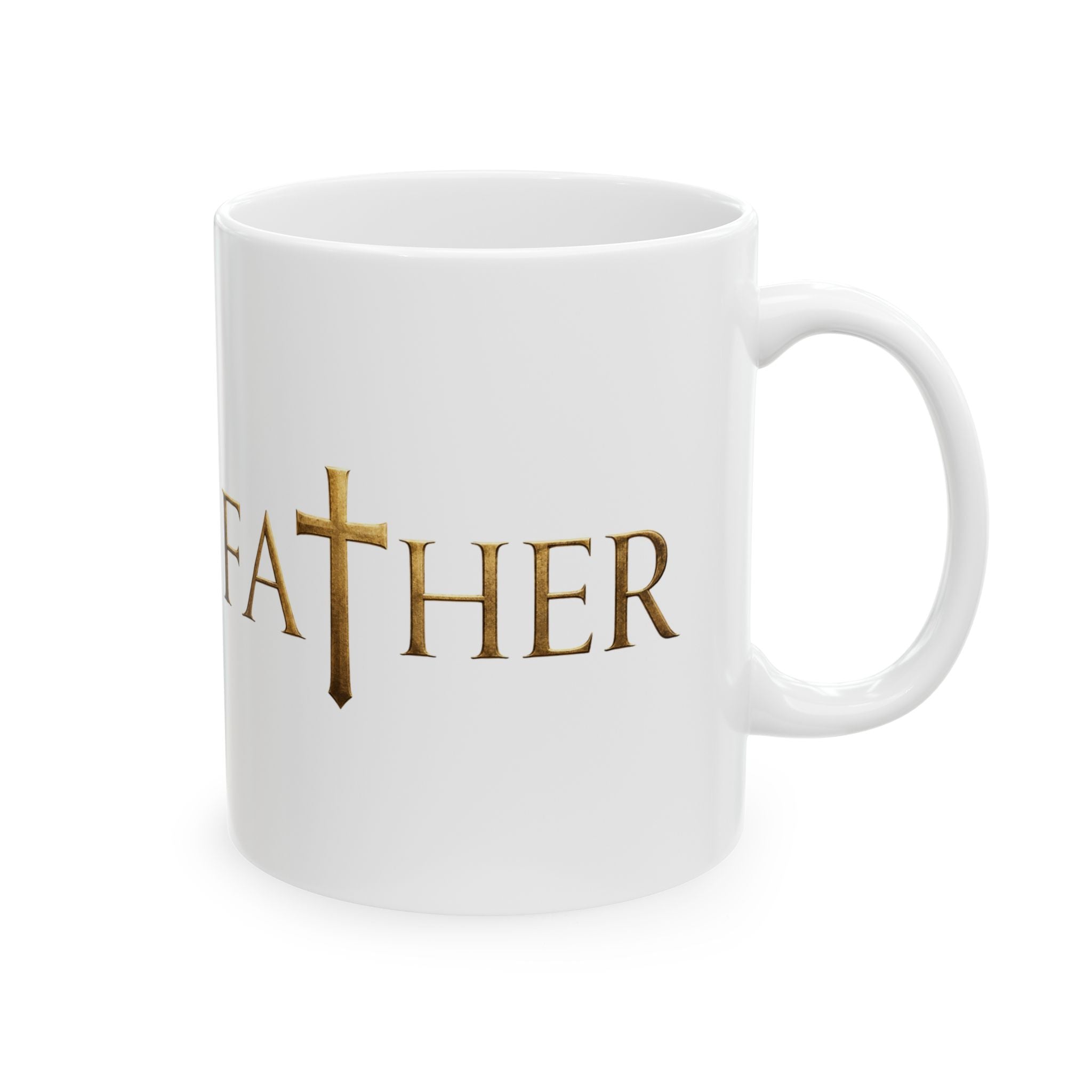 Faith Christian Cross Minimalist Inspirational Design Ceramic Mug, (11oz, 15oz)