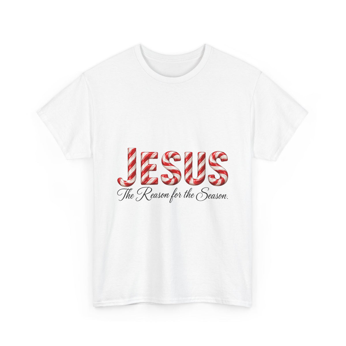Jesus – The Reason for the Season Christmas T-Shirt | Christian Holiday Unisex Heavy Cotton Tee