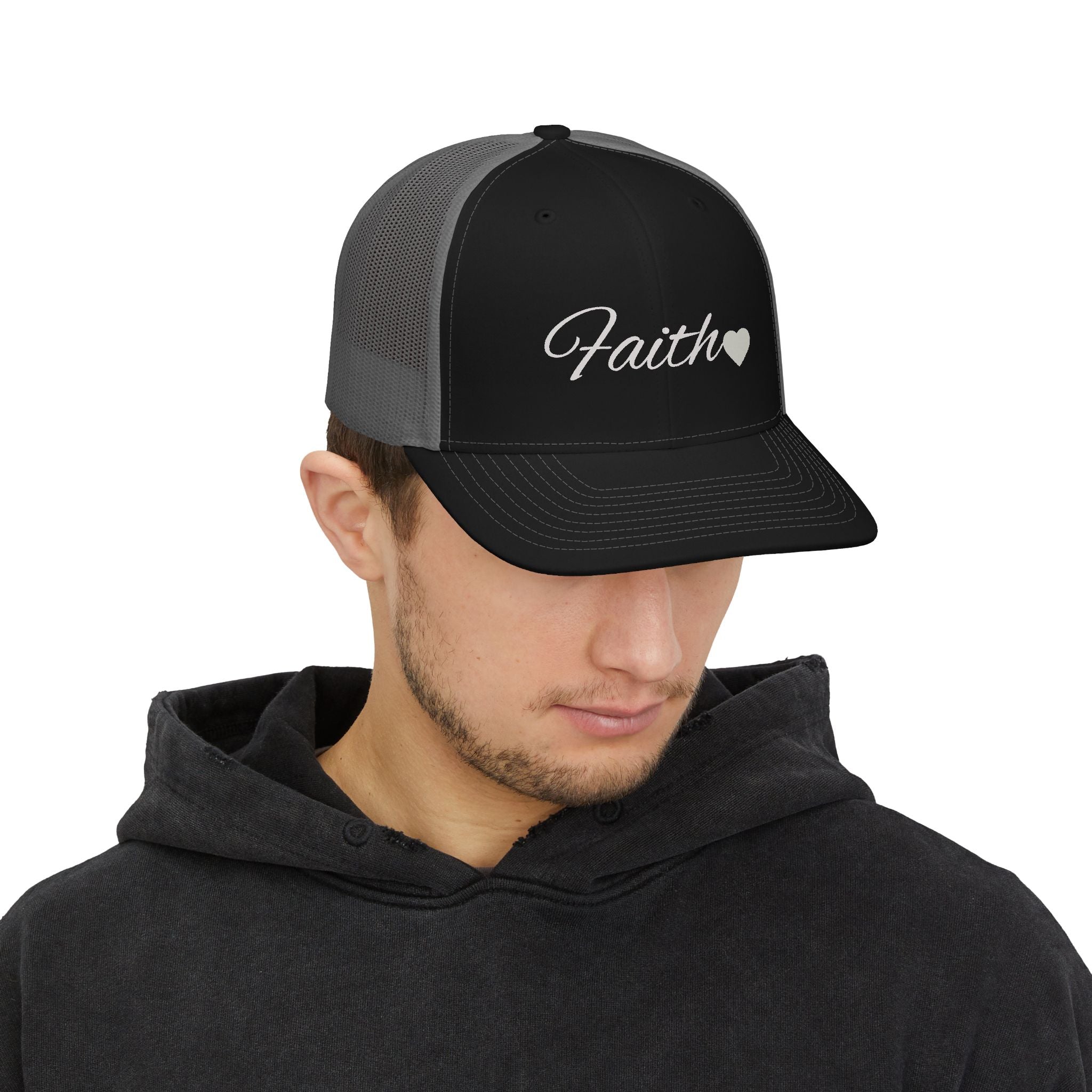 Faith Heart Classic Trucker Hat – Christian Inspirational Cap