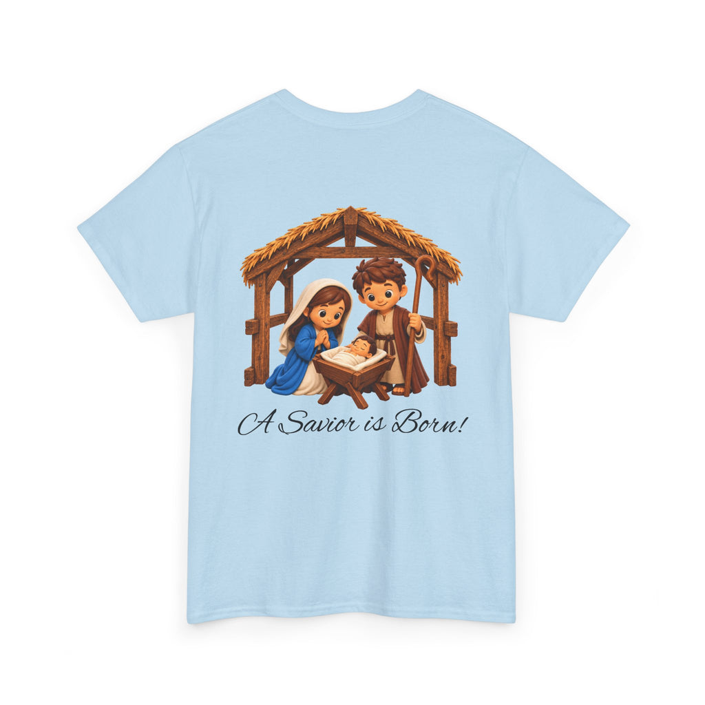 A Savior Is Born Nativity Christmas Heavy Cotton Tee