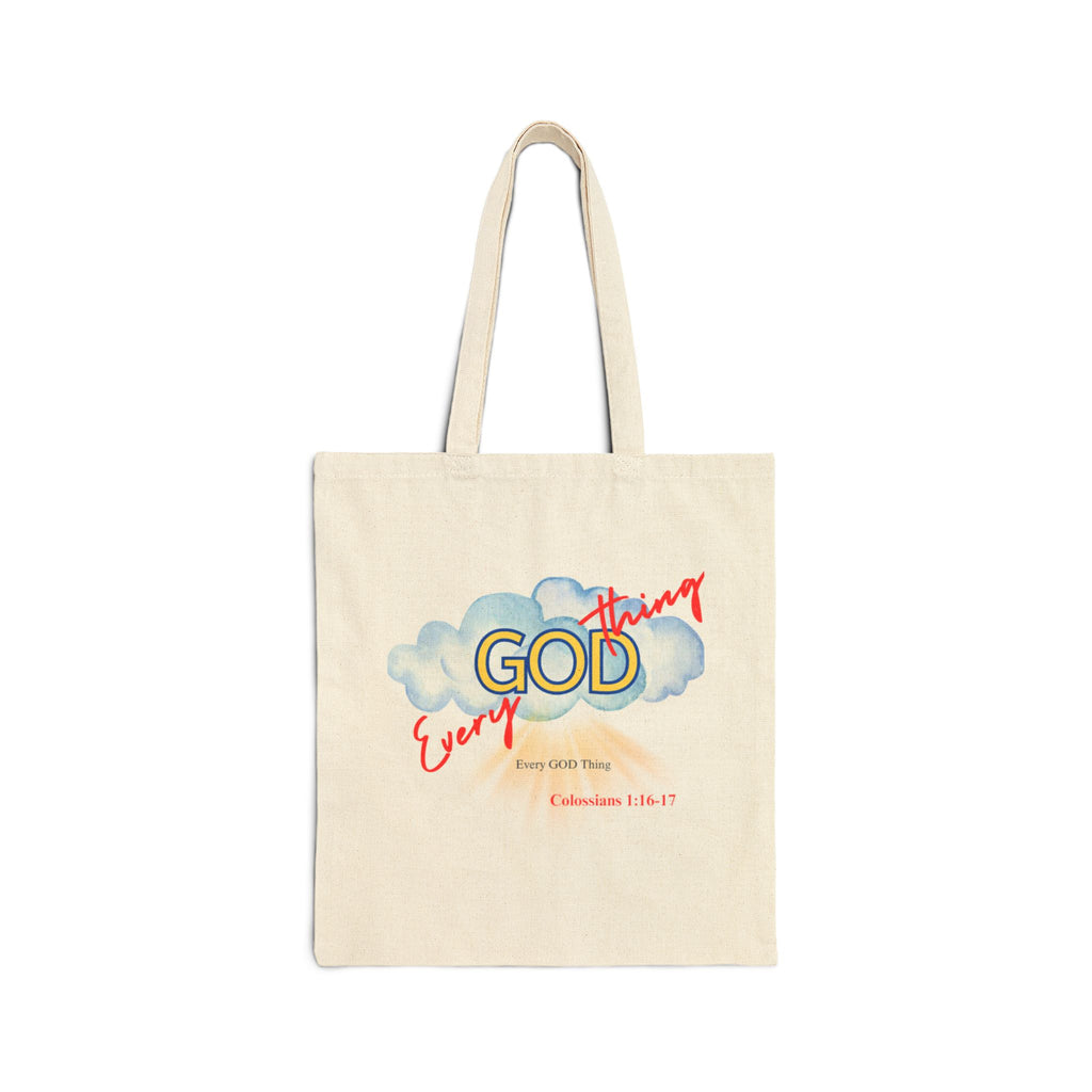 Every God Thing Inspirational Canvas Tote Bag – Christian Faith Reusable Carryall