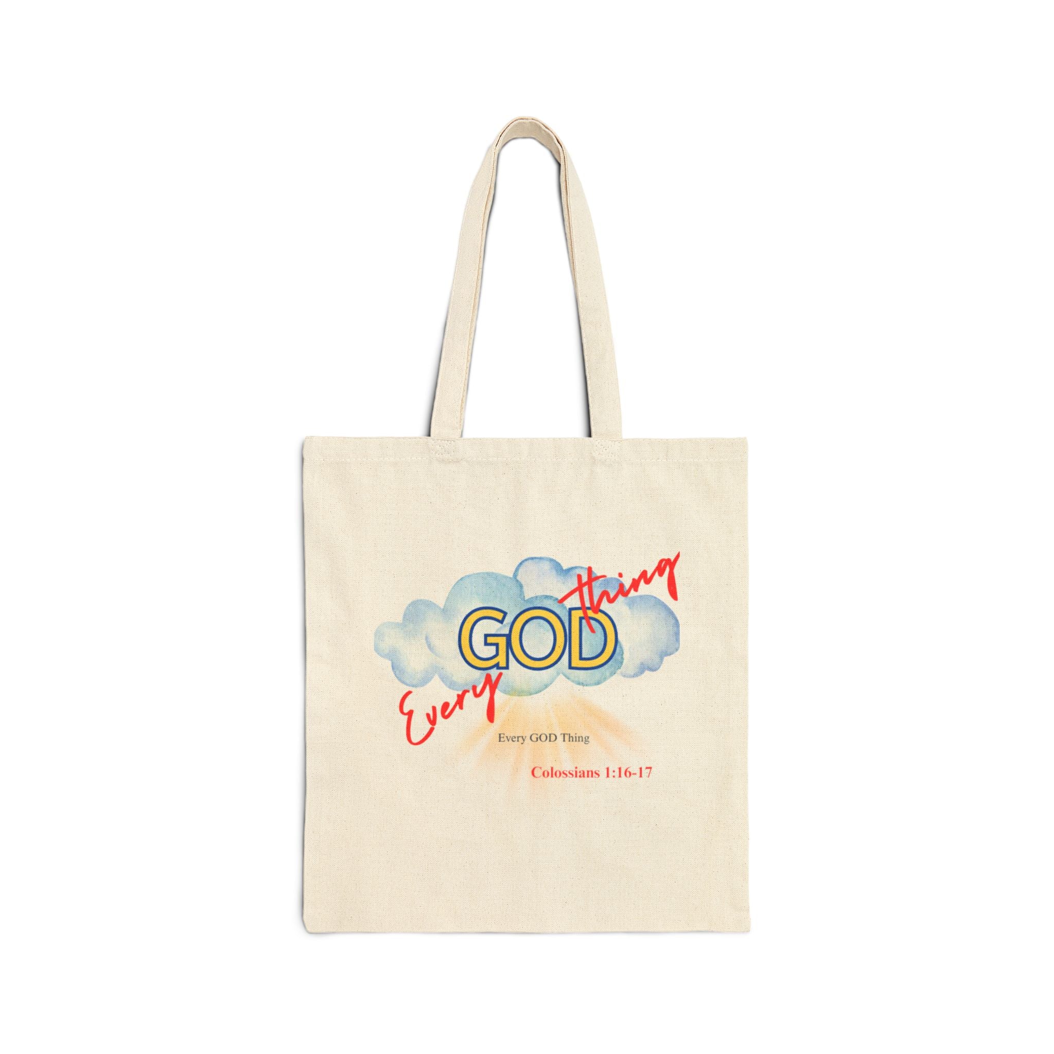 Every God Thing Inspirational Canvas Tote Bag – Christian Faith Reusable Carryall