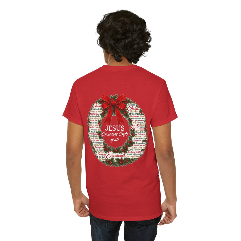 Jesus - Greatest Gift of All Christmas Wreath T-Shirt