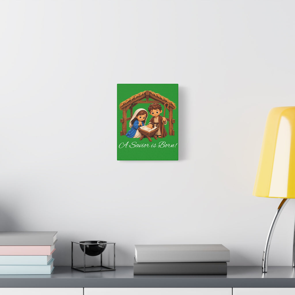 A Savior Is Born Nativity Christmas Canvas Wall Art, Matte Canvas, Stretched, 1.25"