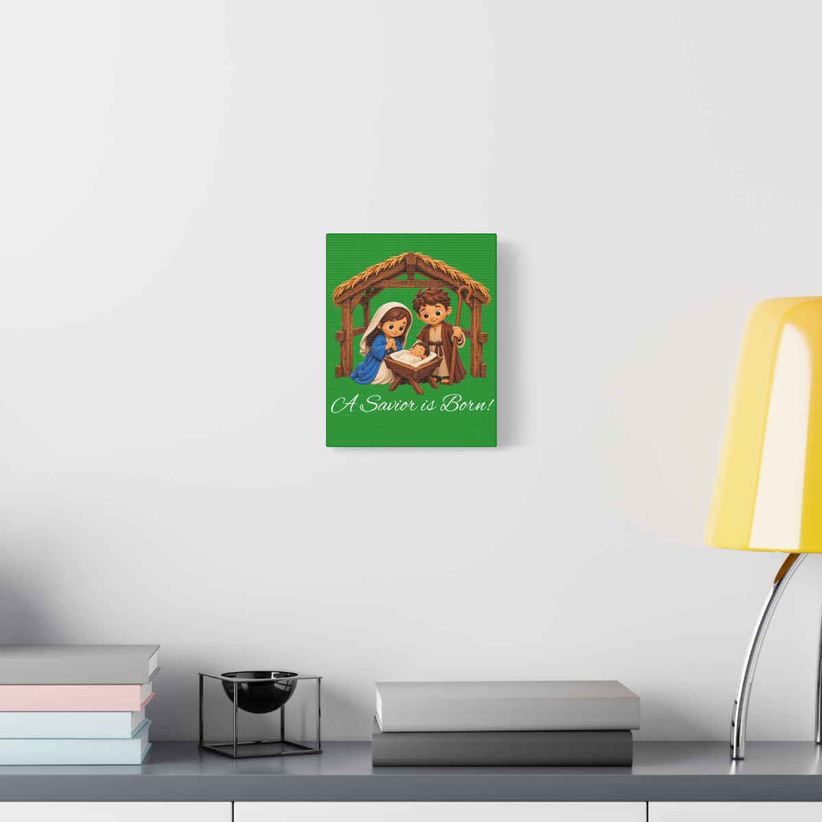 A Savior Is Born Nativity Christmas Canvas Wall Art, Matte Canvas, Stretched, 1.25"