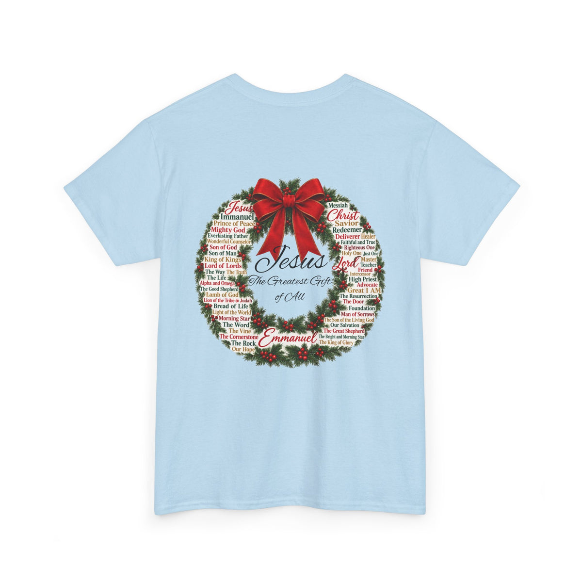 Christmas Wreath Christian Heavy Cotton Tee