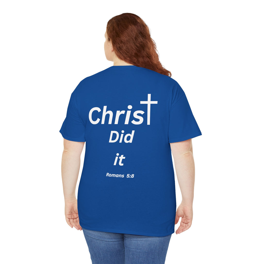 Christ Did It Christian T-Shirt – Cross & Swoosh Faith Tee