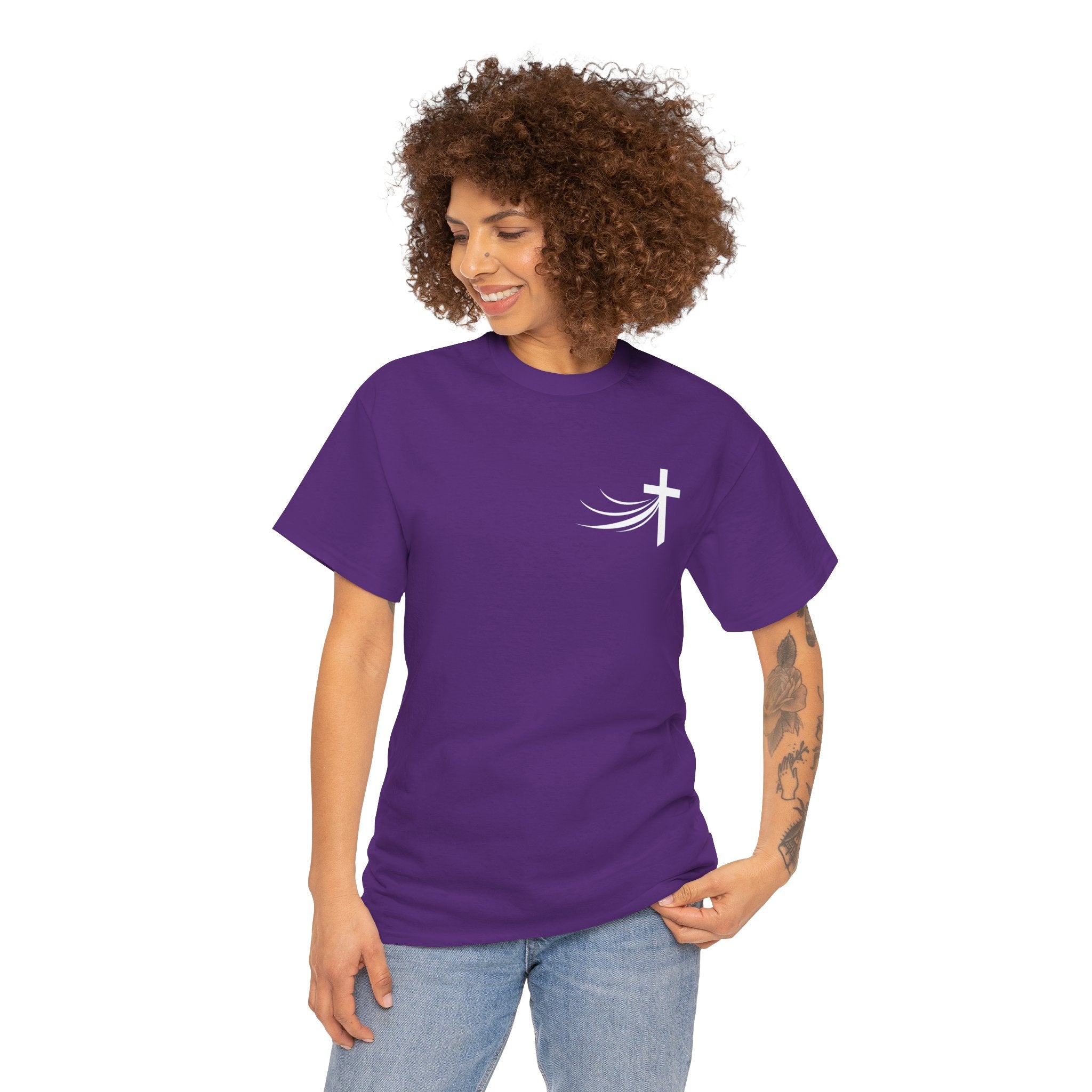 Christ Did It Christian T-Shirt – Cross & Swoosh Faith Tee