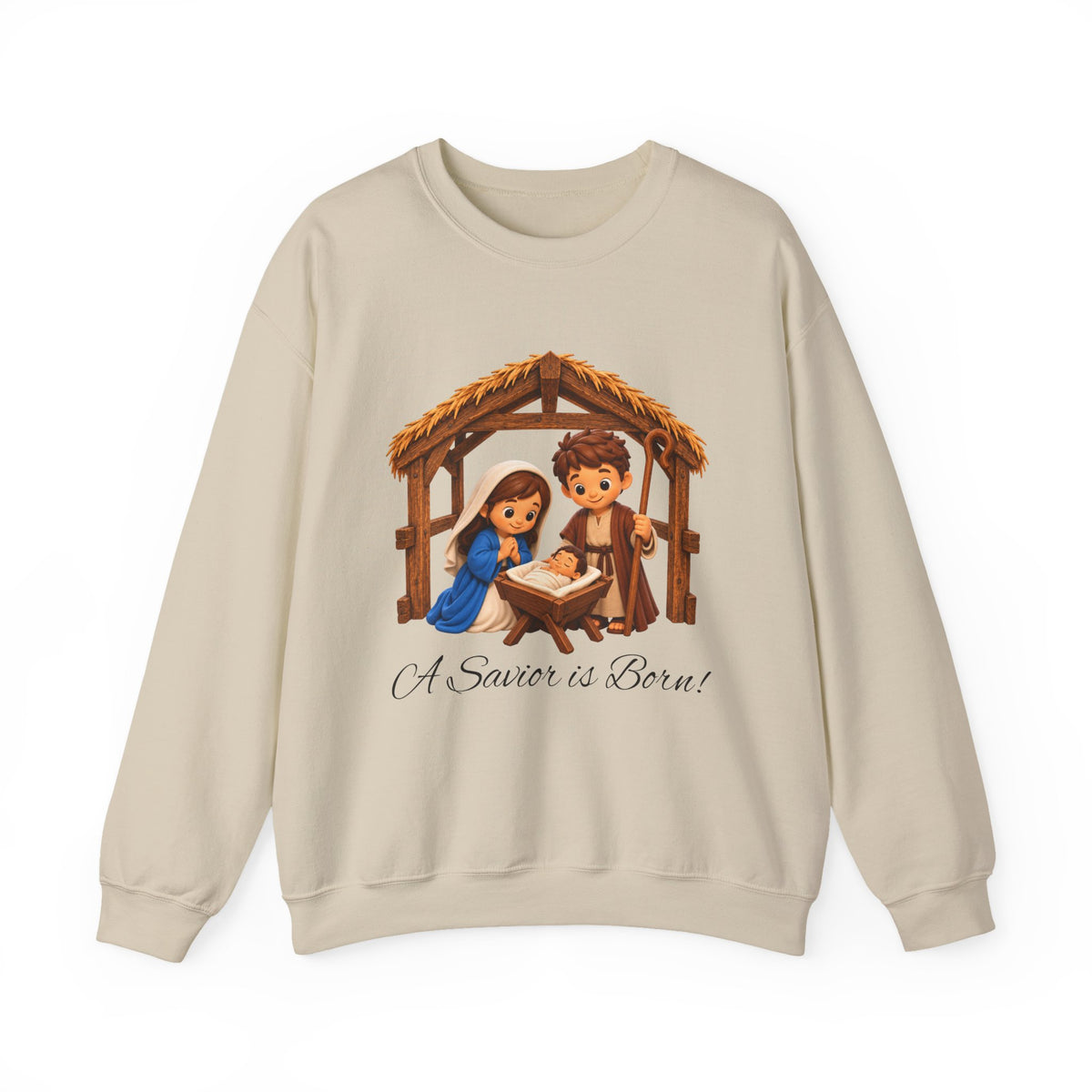 A Savior Is Born Nativity Christmas Heavy Blend™ Crewneck Sweatshirt