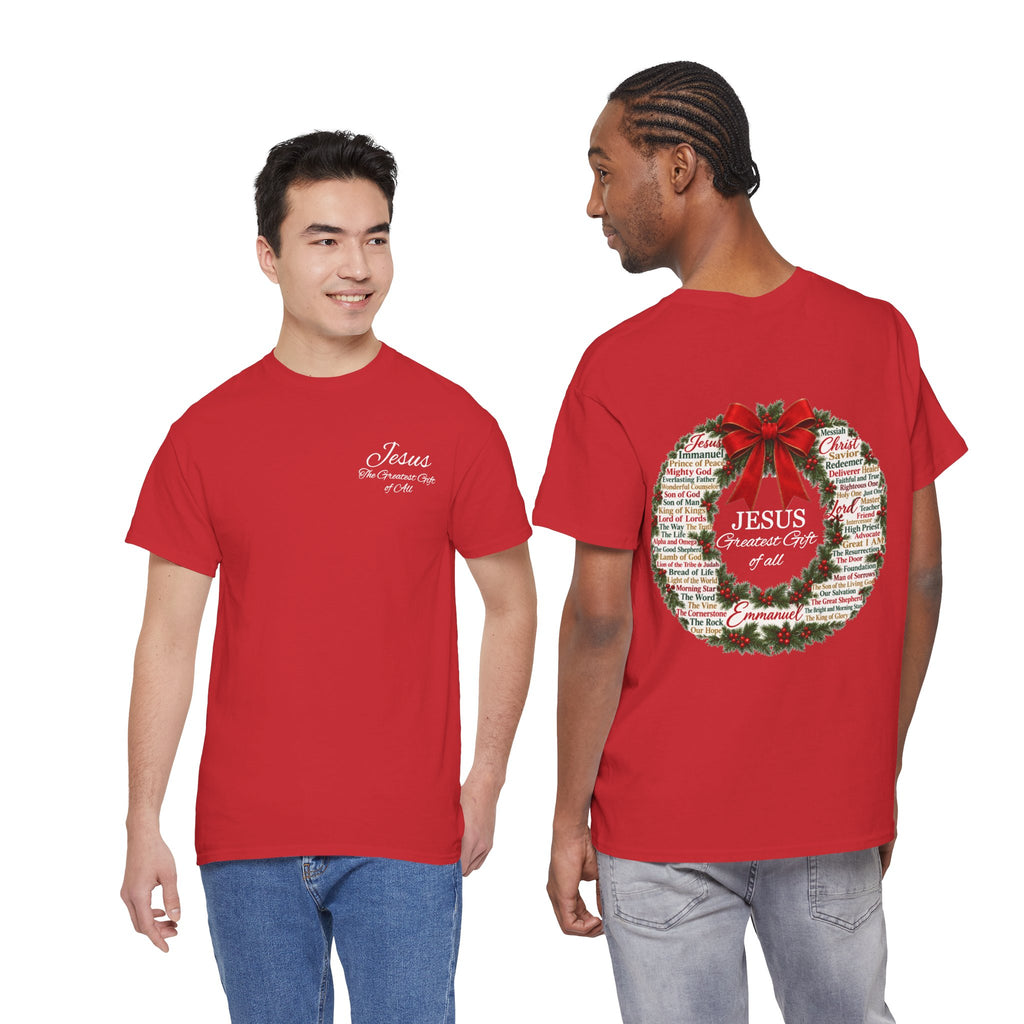 Jesus - Greatest Gift of All Christmas Wreath T-Shirt