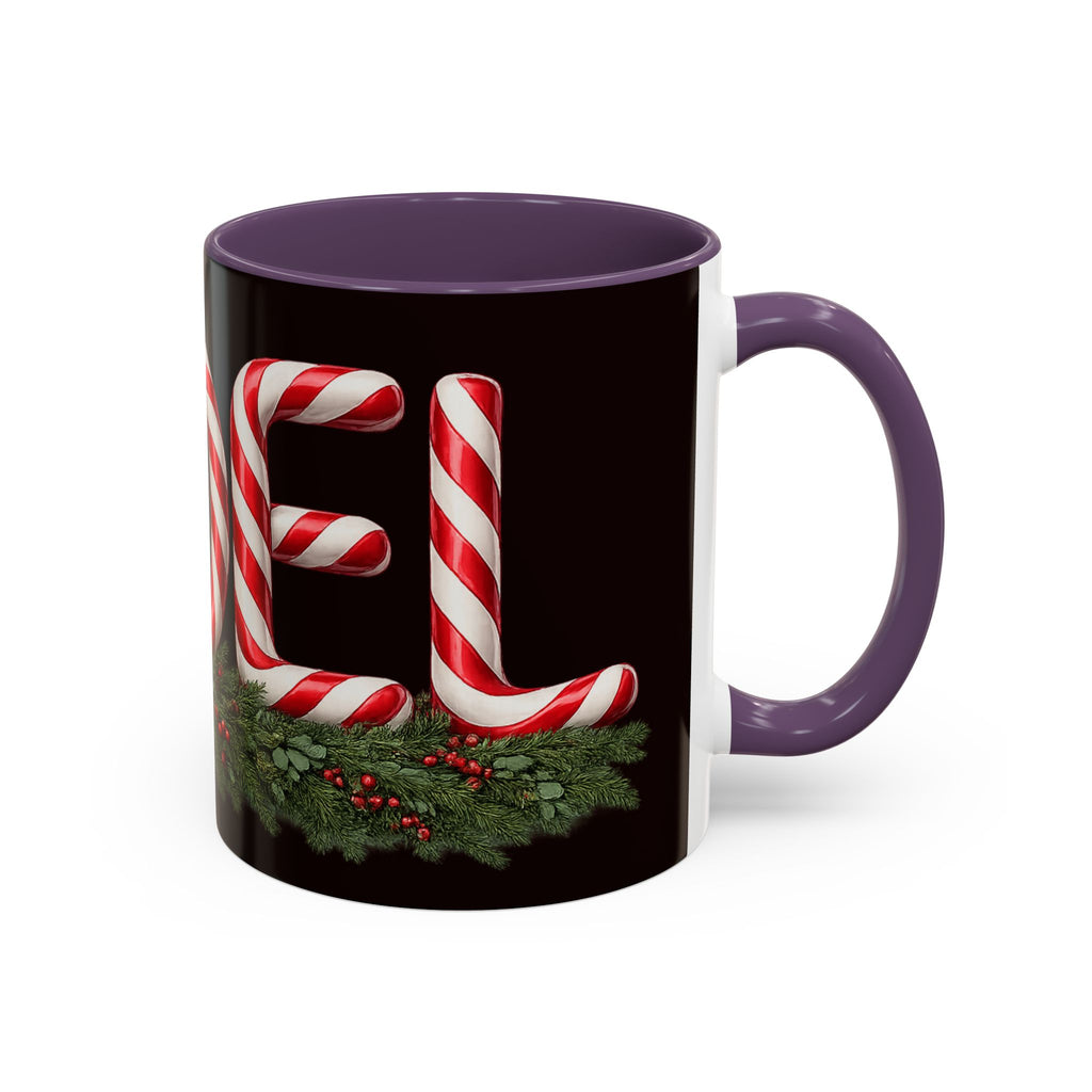 NOEL Candy Cane Christmas Mug – Festive Holiday Coffee Cup  (11, 15oz)