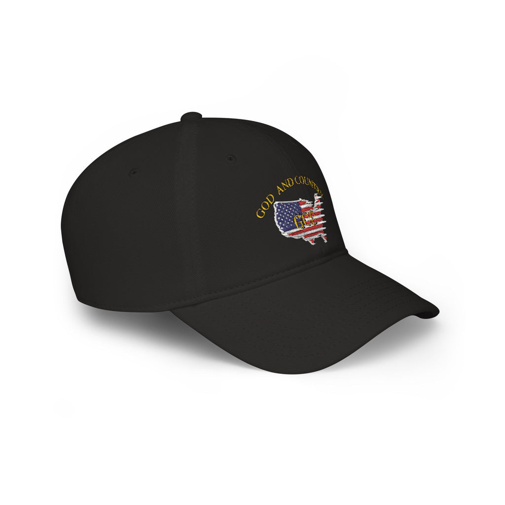 God and Country Embroidered Patriotic Christian Hat – USA Flag Faith Low Profile Baseball Cap