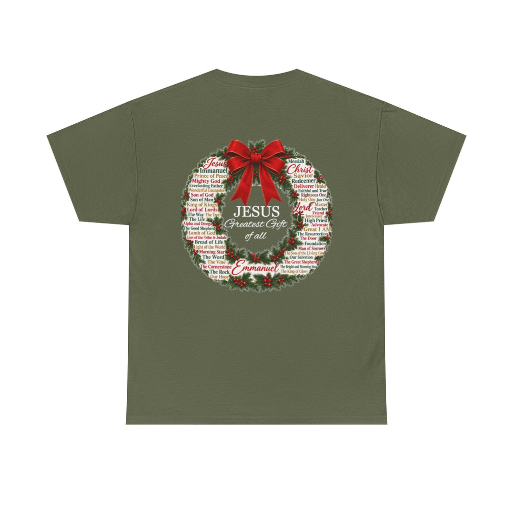Jesus - Greatest Gift of All Christmas Wreath T-Shirt