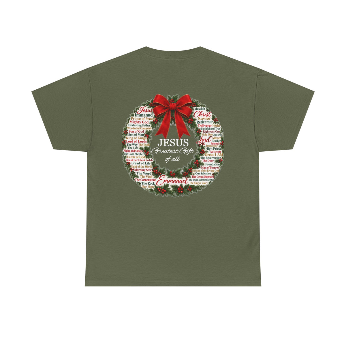 Jesus - Greatest Gift of All Christmas Wreath T-Shirt