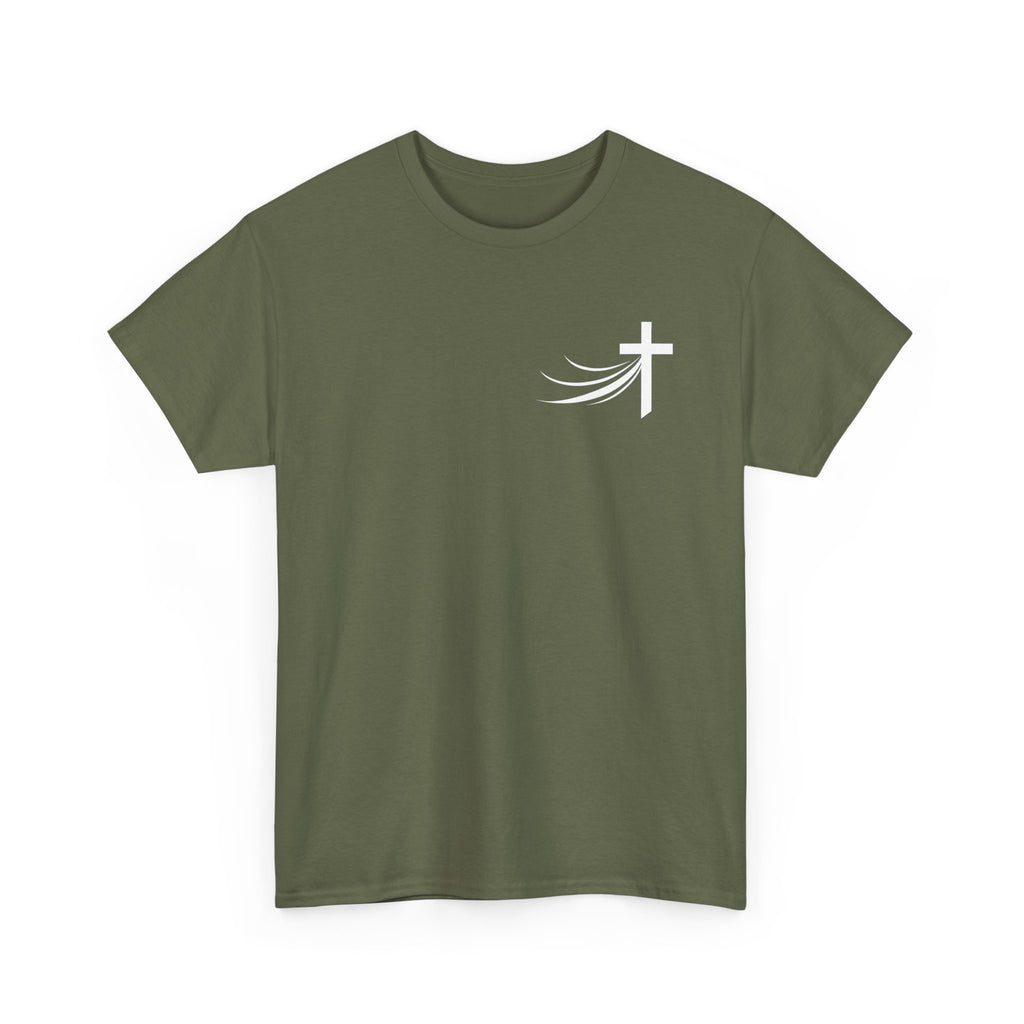 Christ Did It Christian T-Shirt – Cross & Swoosh Faith Tee