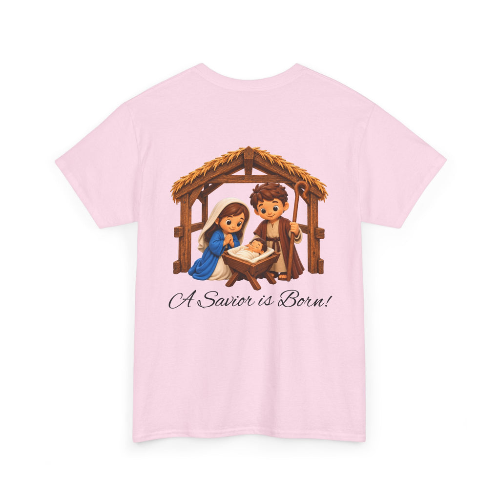 A Savior Is Born Nativity Christmas Heavy Cotton Tee
